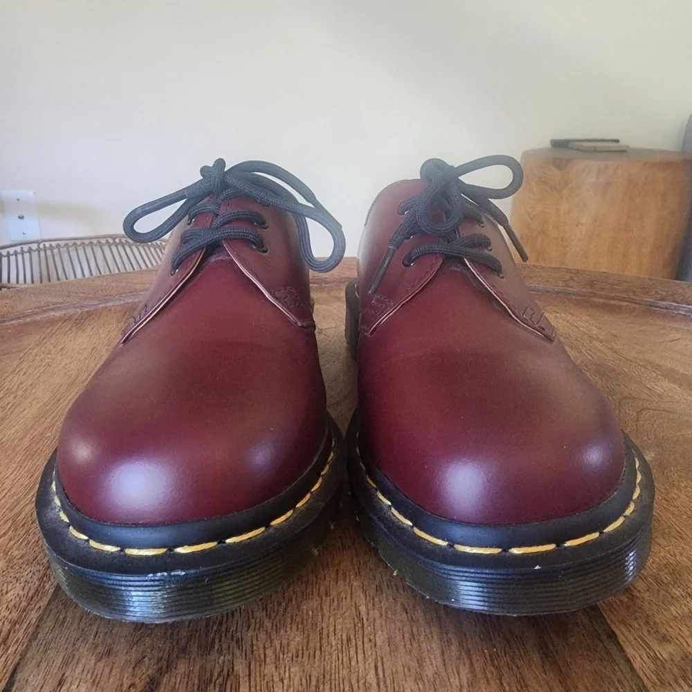 Dr Martens 1461 Cherry Red Oxford Smooth Leather Shoes Mens 6 / Womens 7